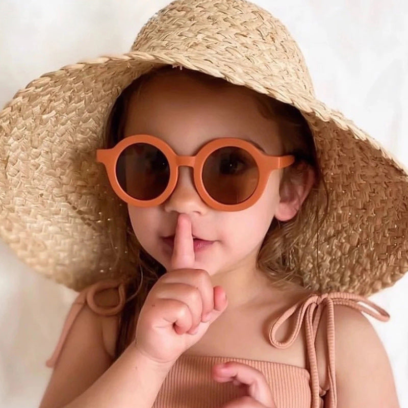 Wholesale children's round frame cartoon sunglasses